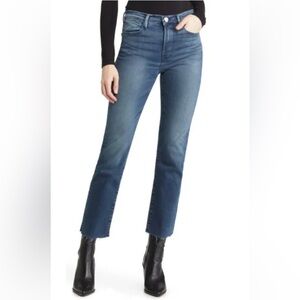FRAME Le High Raw Hem Ankle Straight Leg Jeans in Quincy Grind size 29